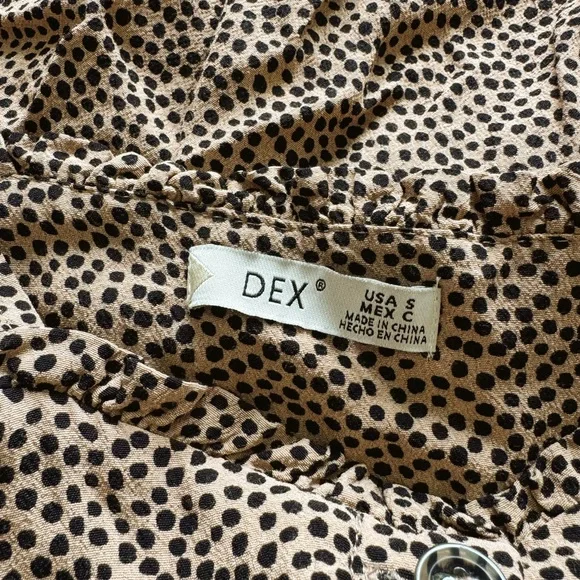 Dex Brown Leopard Dotted Sleeveless Button Down Maxi Sundress - Size Small - Picture 6 of 6